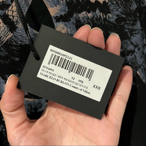 NWT Marcelo Burlon Snake Crew Swearshirt XXS Oversized - Picture 3 of 12